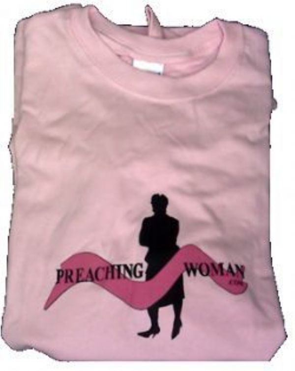 TEE-Pink PreachingWoman.com T-shirt