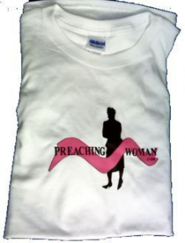 TEE-White PreachingWoman.com T-Shirt